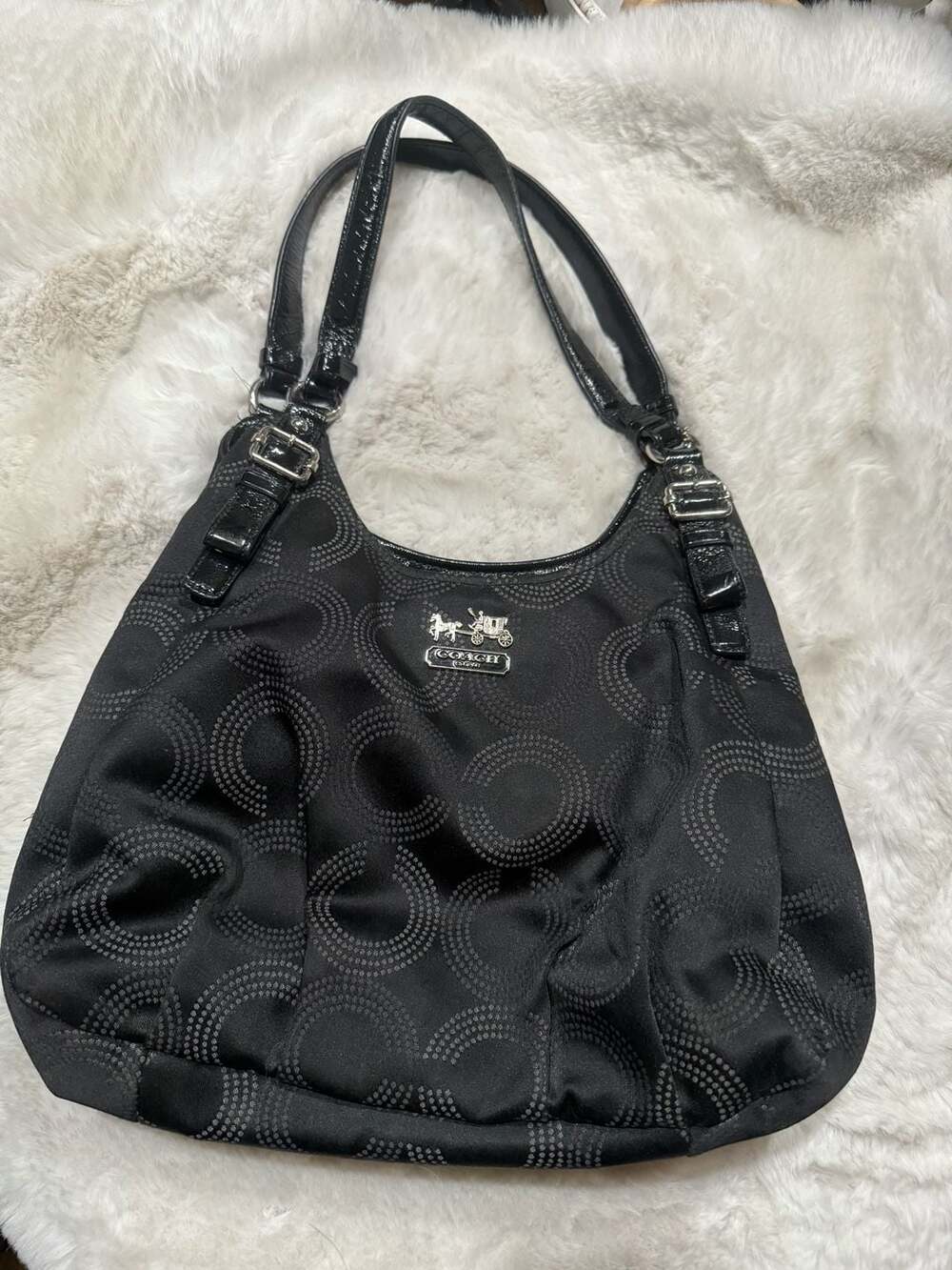 Coach Madison Maggie Op Art Sateen Shoulder Bag